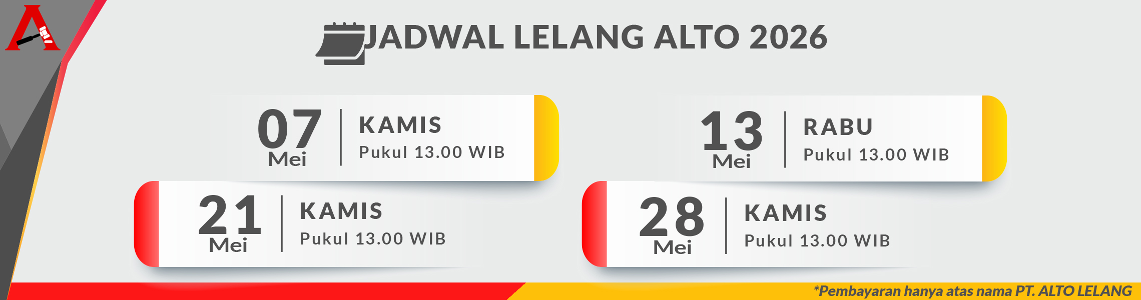 Jadwal Lelang MEI 2026