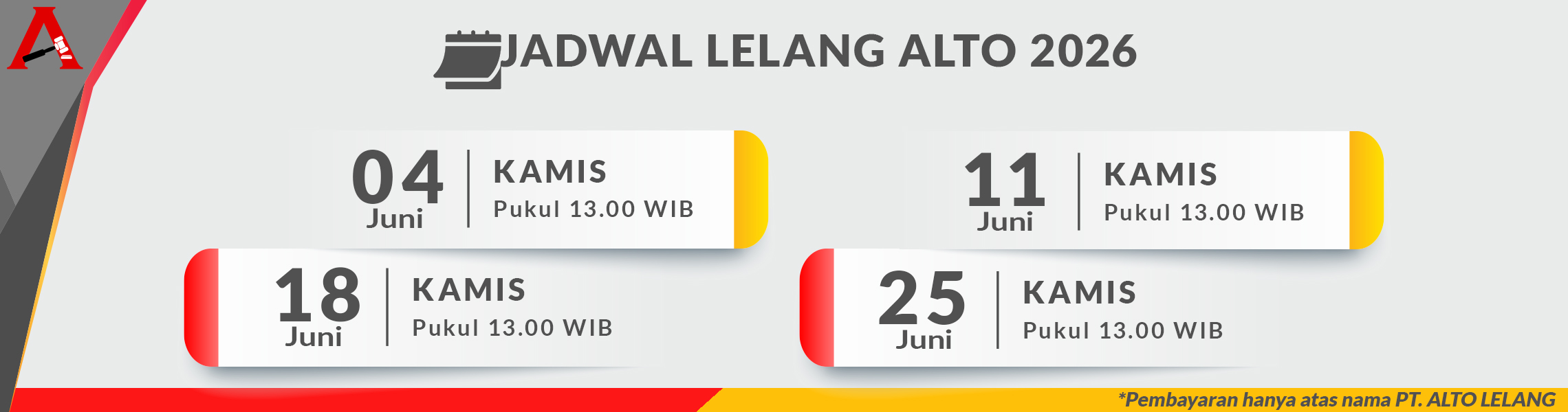Jadwal Lelang JUNI 2026